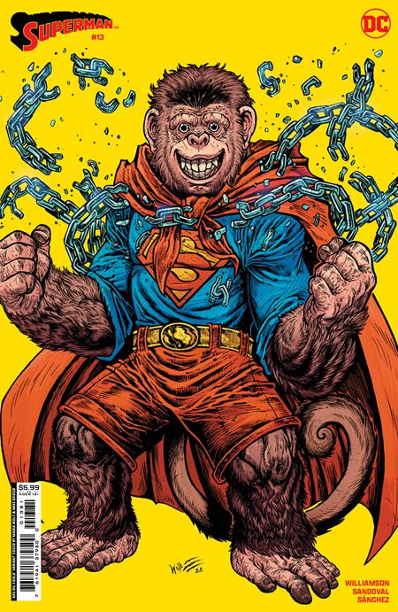 SUPERMAN #13 CVR F MARIA WOLF APRIL FOOLS BEPPO THE SUPER MONKEY CARD STOCK VAR (HOUSE OF BRAINIAC) *RELEASING 4/17/24*