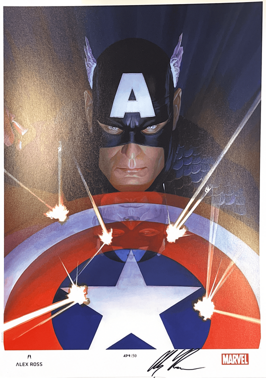 CAPTAIN AMERICA VISIONS ALEX ROSS FINE ART PRINT